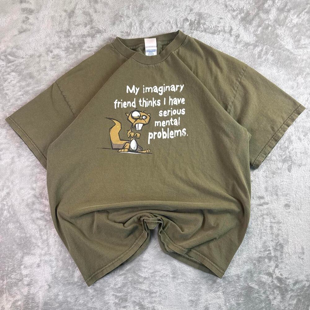 Vintage Y2K Tennessee River “My Imaginary Friend” Graphic T-Shirt XL Funny